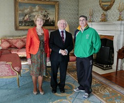 Fintan O Donnell and President Higgins